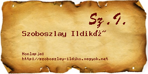 Szoboszlay Ildikó névjegykártya