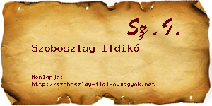 Szoboszlay Ildikó névjegykártya