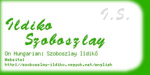ildiko szoboszlay business card